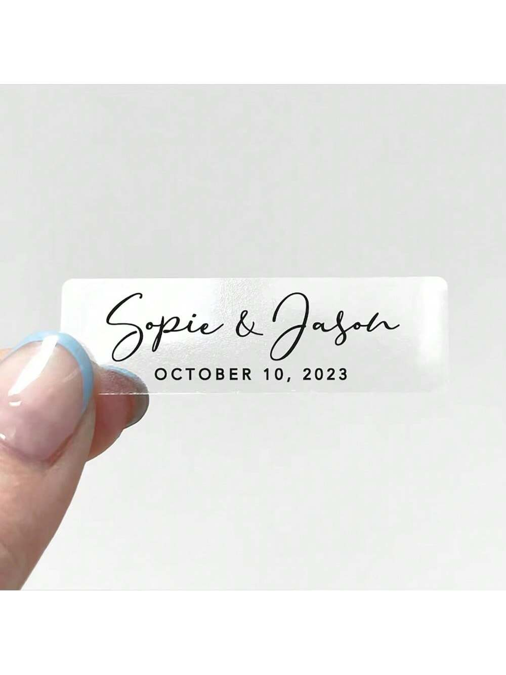 Personalised Candle Label - Custom Aluminum Foil Transparent Wedding Labels