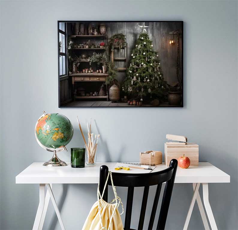 1pc frameless Large Christmas  - Family Tree Print 评论和价格