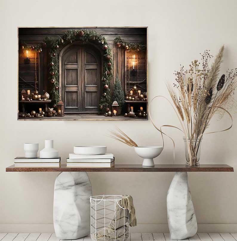 1pc frameless Large Christmas  - Family Tree Print 评论和价格