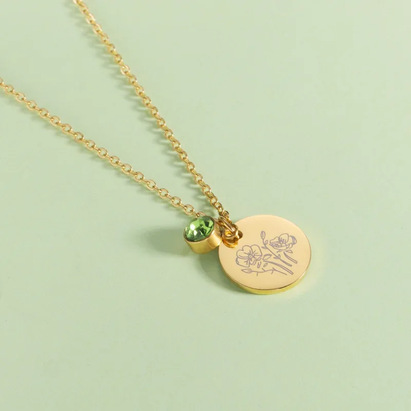 Birth Month Flowers Clipart Fl - Birth Flower Necklace 评论和价格