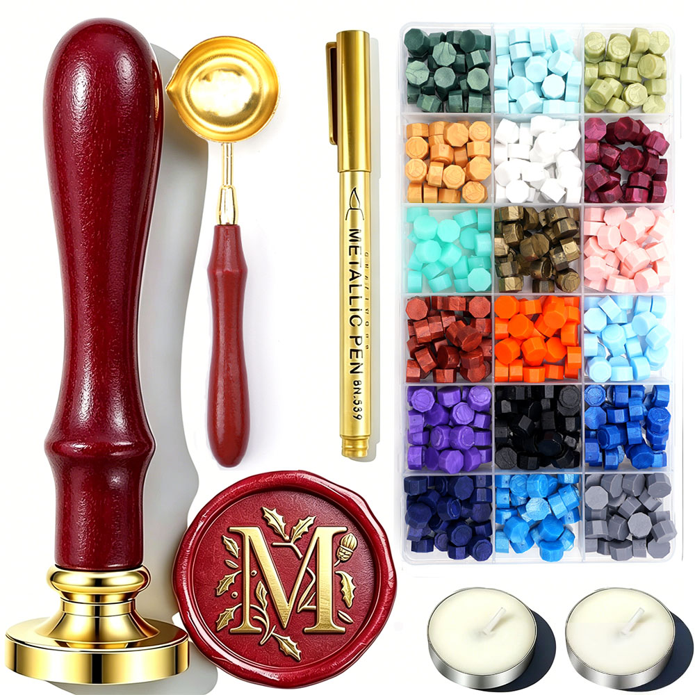Letter M Wax Seal Stamp Kit wi - Wax Seal Letter Kit 评论和价格