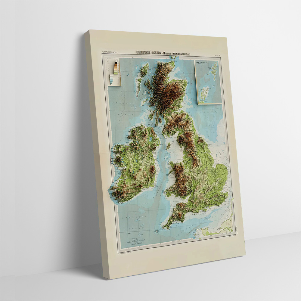 3D Relief Map of 1922 British  - Custom Map Poster 评论和价格