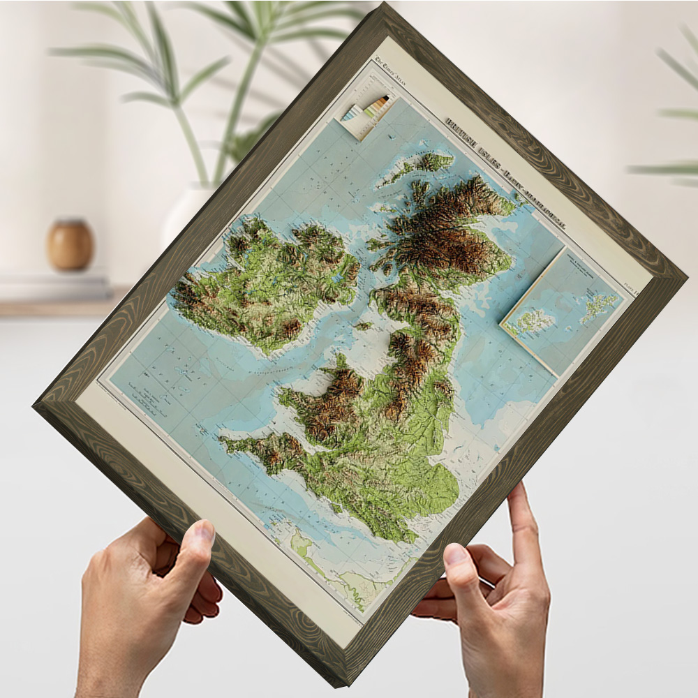 3D Relief Map of 1922 British  - Custom Map Poster 评论和价格