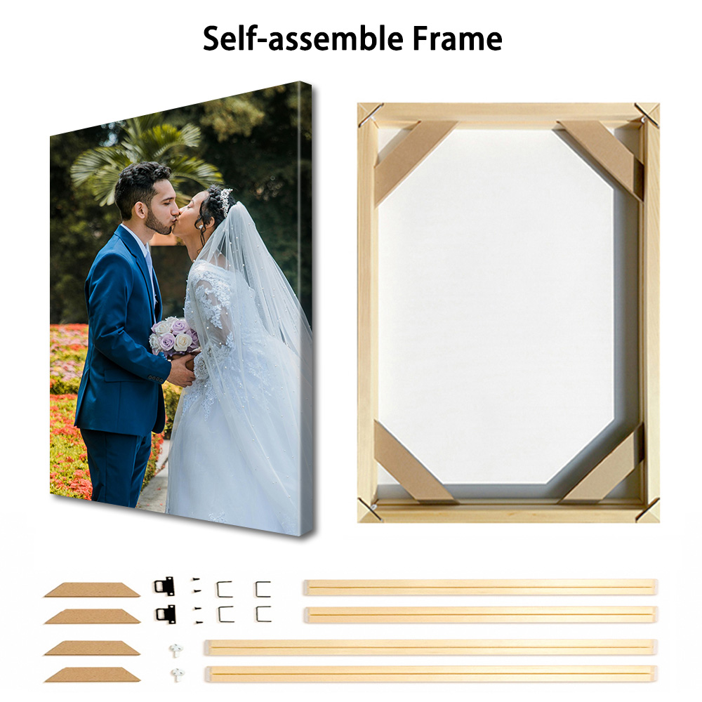 1 Pc Customized Photos on Canv - Engraved Wood Frame 评论和价格