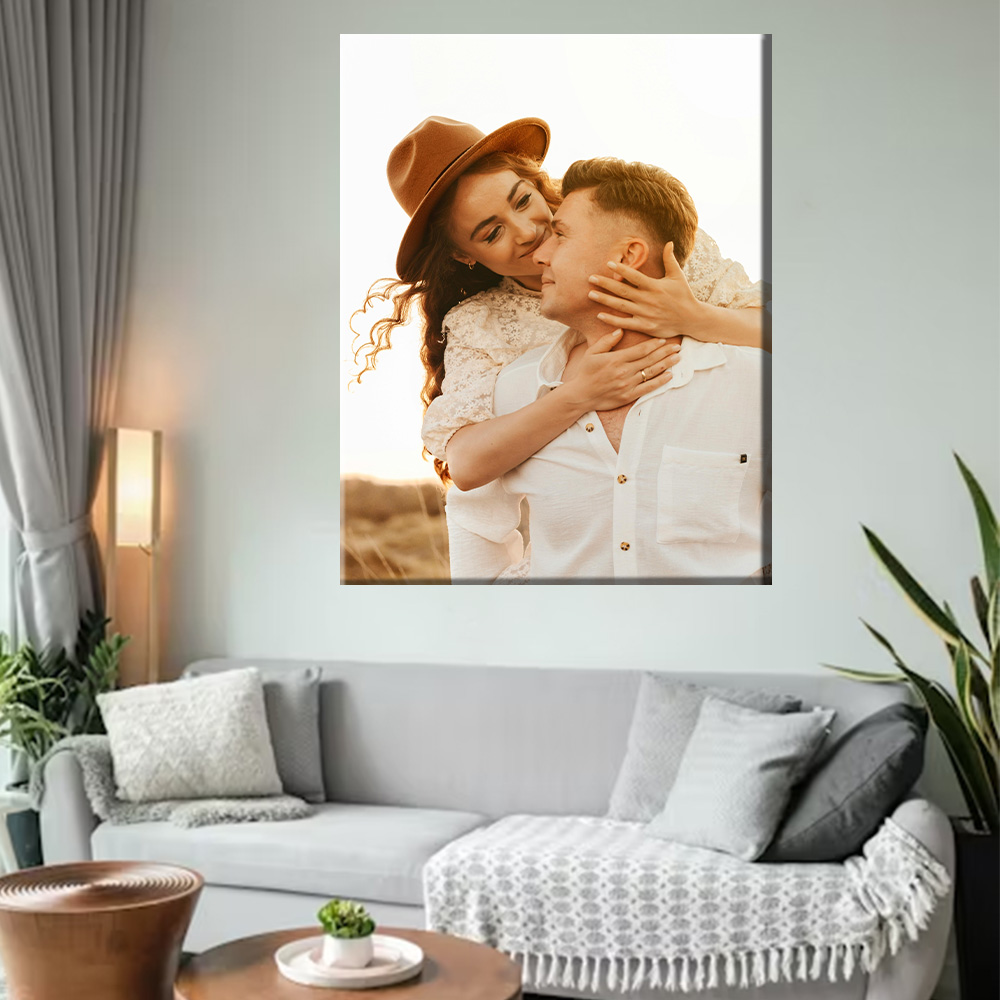 1 Pc Customized Photos on Canv - Engraved Wood Frame 评论和价格