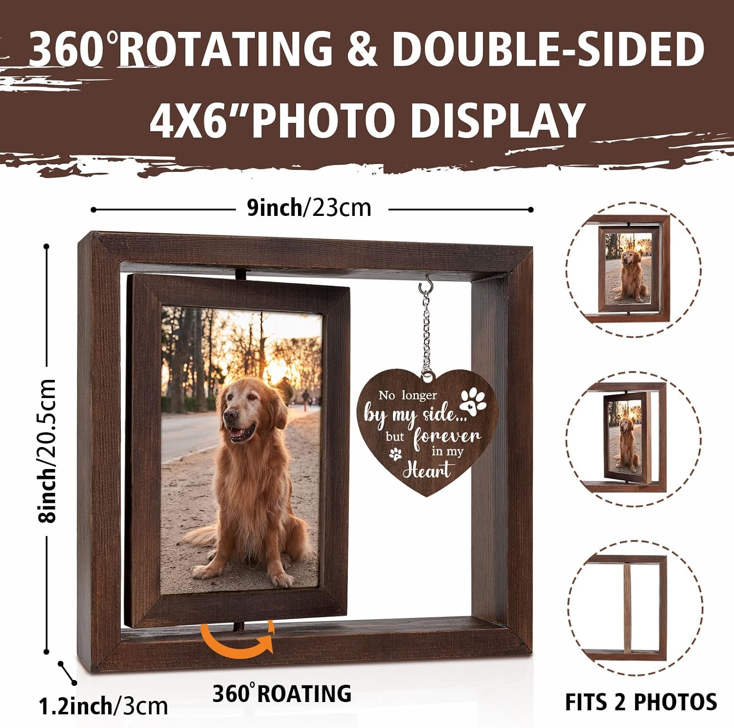 Pet Memorial Photo Frame for D - Engraved Wood Frame 评论和价格