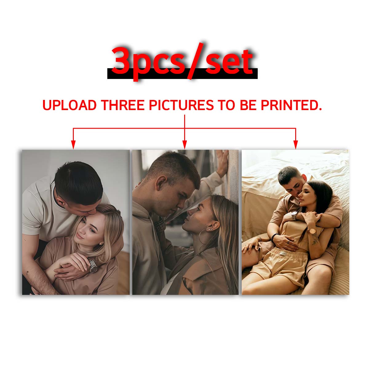 Triptych - 2D custom photo woo - Engraved Wood Frame 评论和价格