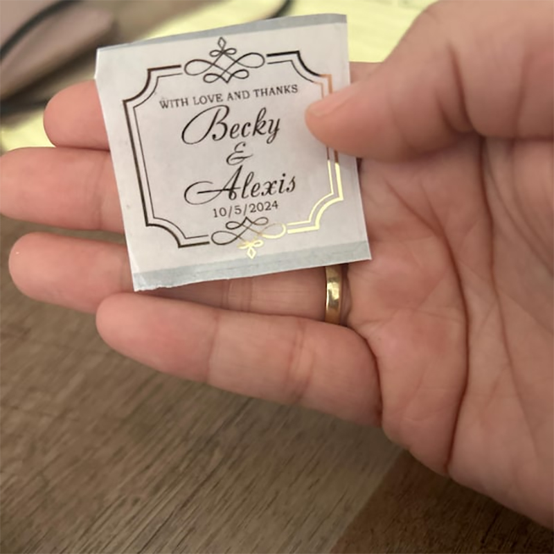 Custom Gold Foil Wedding Favor - Personalised Candle Label 评论和价格