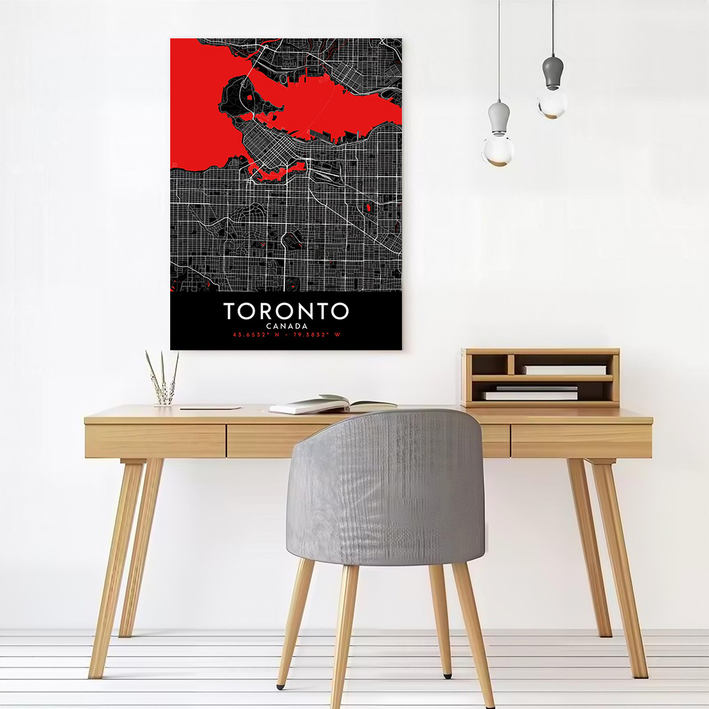 Toronto Dark Map Canvas Wall A - Custom Map Poster 评论和价格