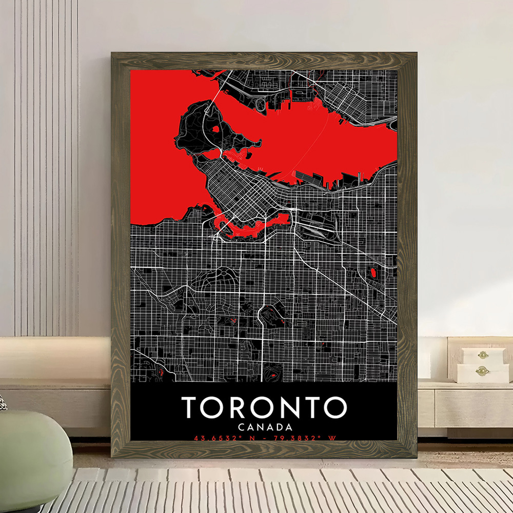 Toronto Dark Map Canvas Wall A - Custom Map Poster 评论和价格