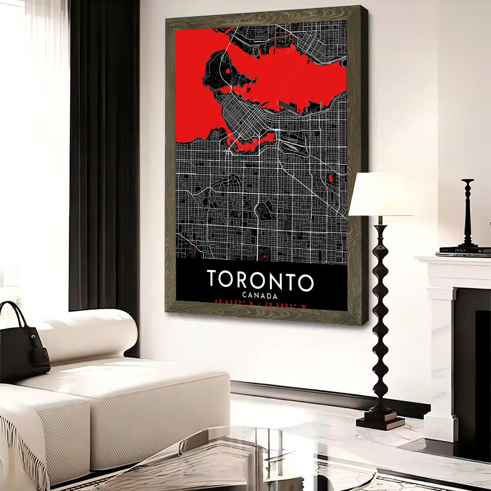 Toronto Dark Map Canvas Wall A - Custom Map Poster 评论和价格