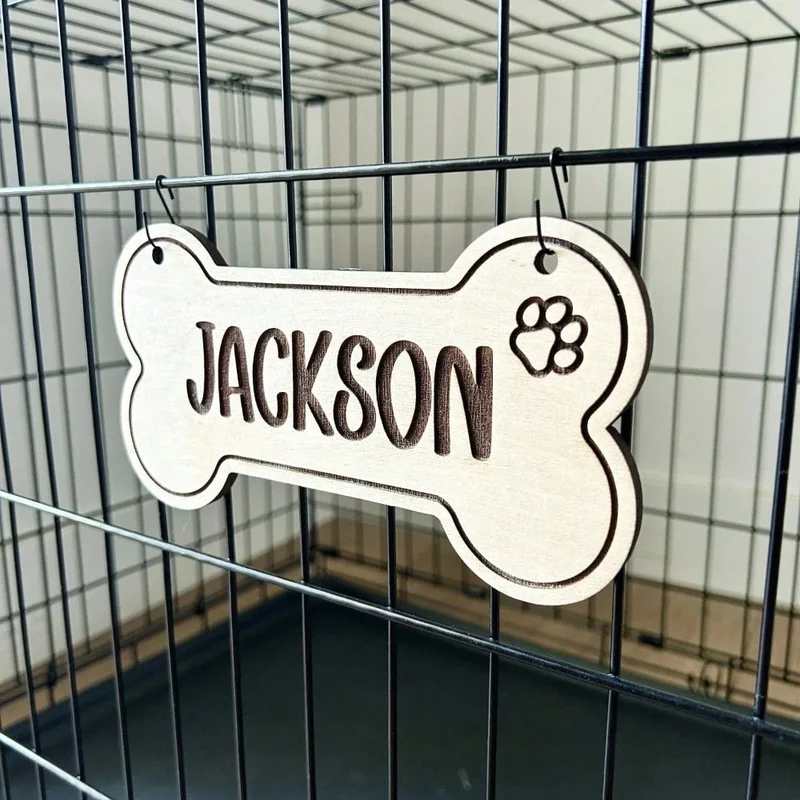 5PCS Custom Wooden Dog Tag - P - Pet Portrait Custom 评论和价格
