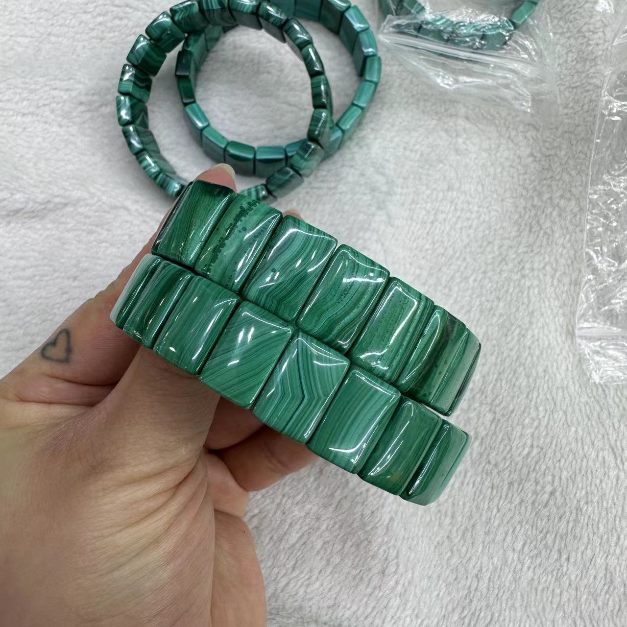 Genuine Natural Green Malachit - Coordinates Bracelet 评论和价格