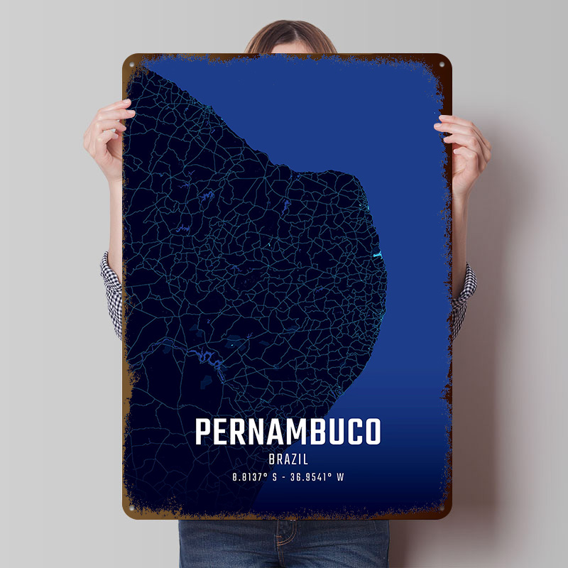Pernambuco Midnight City Map M - Custom Map Poster 评论和价格