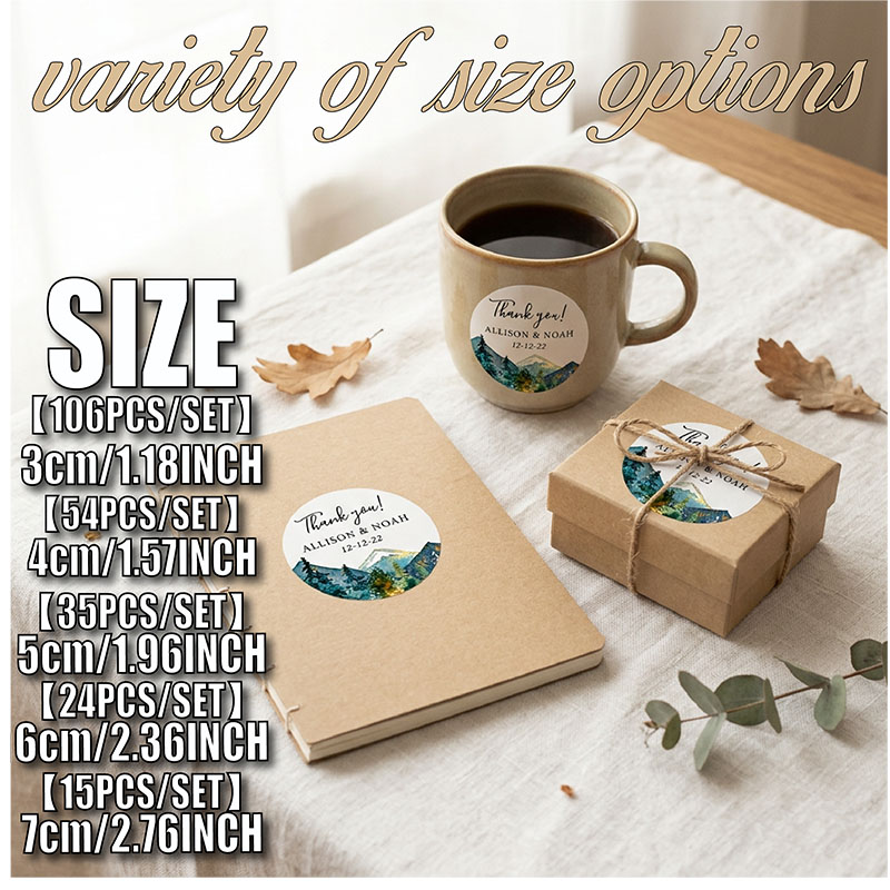 Custom Mountain Logo Round Sti - Personalized Name Box 评论和价格