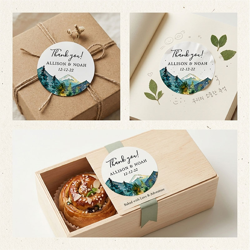 Custom Mountain Logo Round Sti - Personalized Name Box 评论和价格