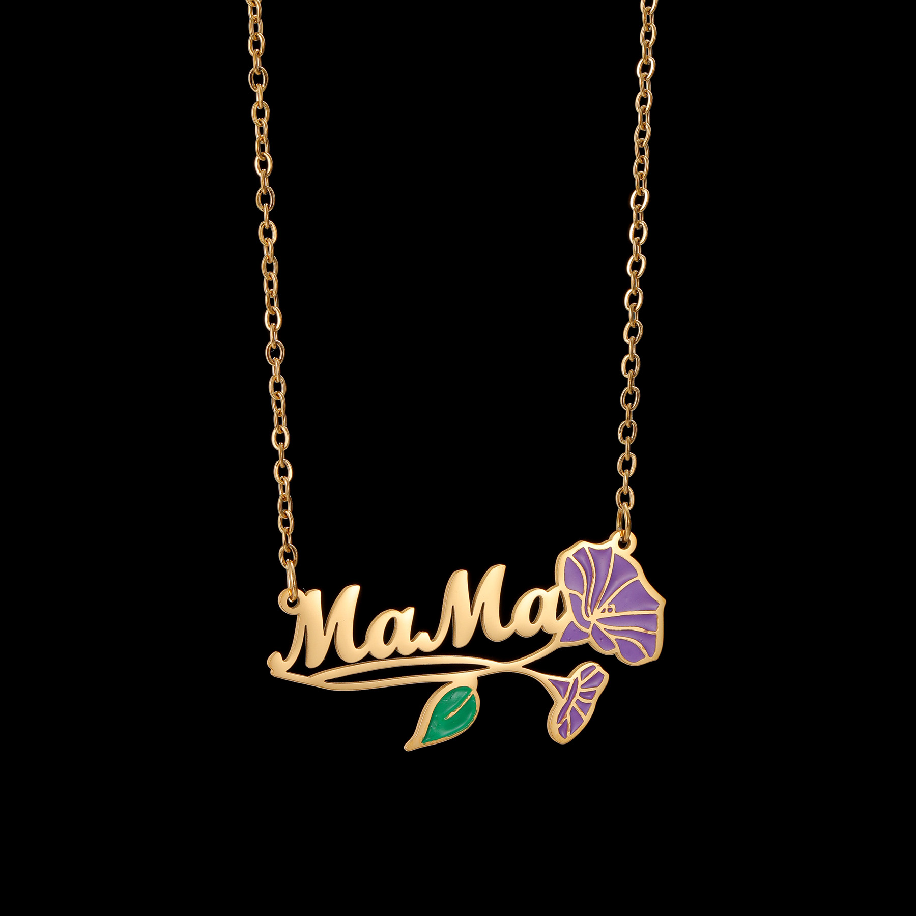 Acheerup Personalized Name UV  - Birth Flower Necklace 评论和价格