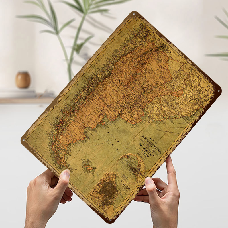 Vintage Map of Argentina Tin P - Custom Map Poster 评论和价格