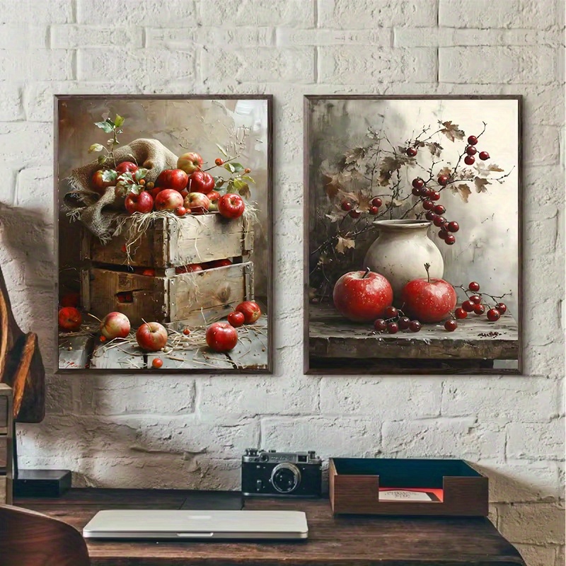 1pc Frameless  Retro Still Lif - Family Tree Print 评论和价格