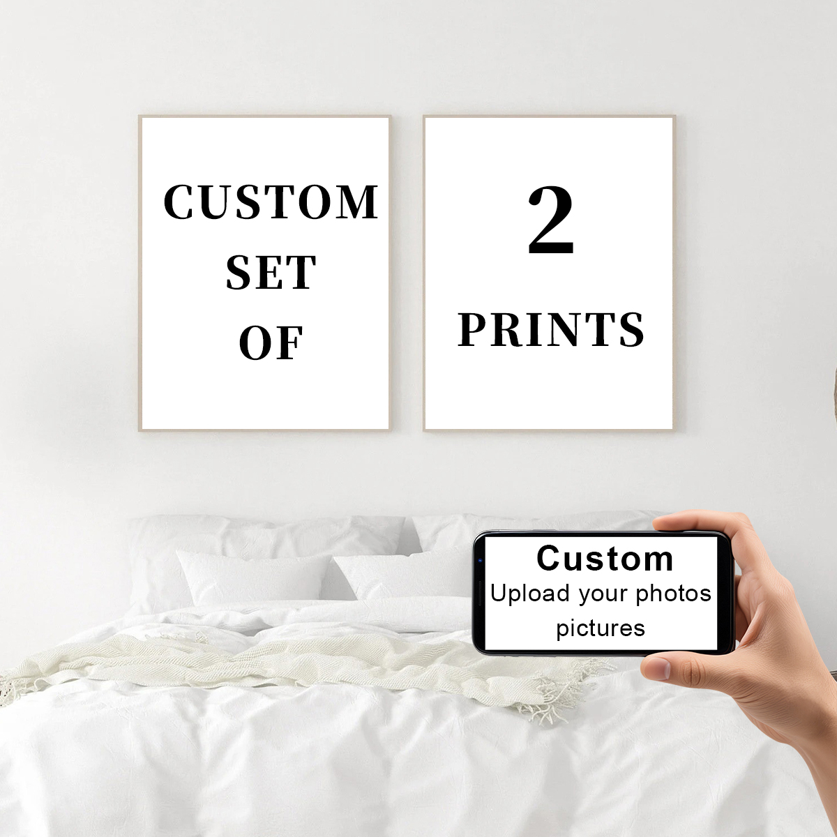 2pcs/set Custom Canvas Prints  - Pet Portrait Custom 评论和价格
