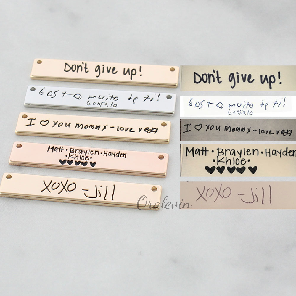 Personalized Custom Actual Han - Handwriting Necklace Bar 评论和价格