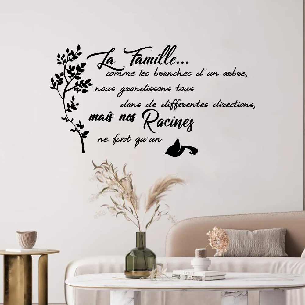 French Family Quote Tree Bird  - Family Tree Print 评论和价格