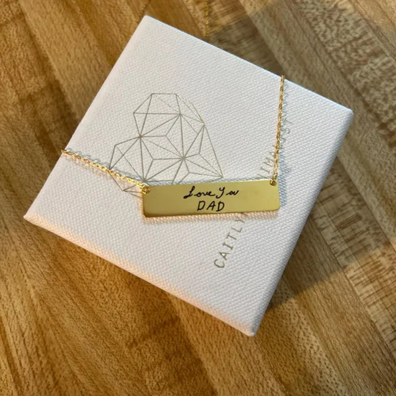 Custom Handwriting Name Bar Pe - Handwriting Necklace Bar 评论和价格