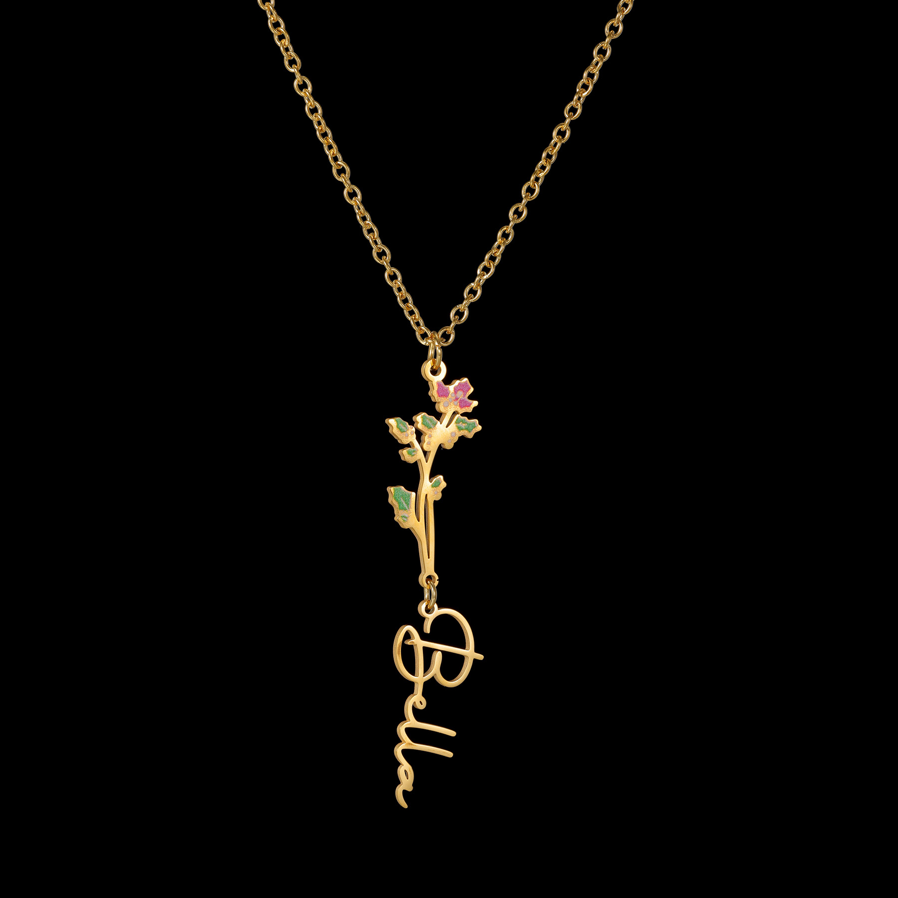 Acheerup Custom Name Necklace  - Birth Flower Necklace 评论和价格